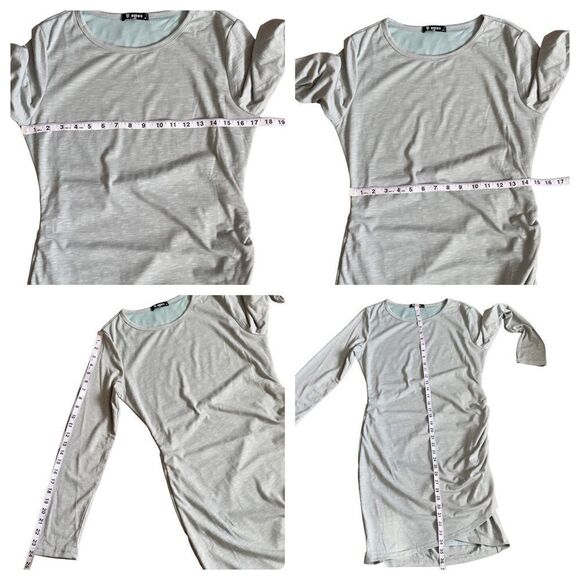 BTFBM Ruched Bodycon Long Sleeve Wrap Style Dress MEDIUM - Picture 14 of 14